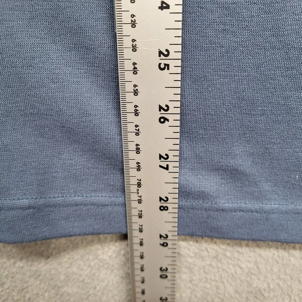 The North Face Men Shirt L Blue Logo Embroidery Vaporwick Activewear Short